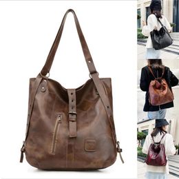 Evening Bags 2023 Vintage Women Handle Bag Luxury PU Leather Handbags Designer Shoulder Female Fashion Backpack