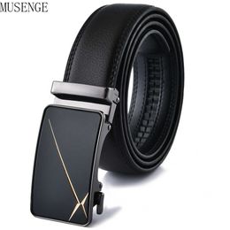 Belts Fashion Automatic Buckle Men's Belt Male Belt for Men Genuine Leather High Quality Designer Luxury Accessories Gift 130cm Long Z0223