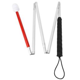 Trekking Poles Aluminium Folding Cane 4Sec Folding Cane with Rolling Tip for Blind Walking Stick J230224