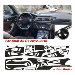 Car Stickers Interior Center Console Color Change Carbon Fiber Molding Sticker Decals For A6 C7 2012 Drop Delivery Mobiles Motorcycl Dh8Qw