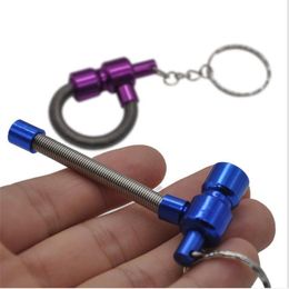 Creative spring portable pipe detachable key chain metal pipe