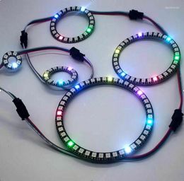 Strings WS2812B Pixel Ring 8 16 24 35 45 LEDs RGB LED WS2812 IC Built-in Module Addressable Strip Light DC5V