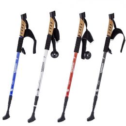 Trekking Poles Hiking Walking Sticks Anti Shock Trekking Poles Nordic Walking Hiking Cane Aluminum Telescopic Camping Hiking Poles Crutches J230224