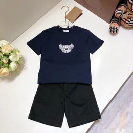 youth boys blue color shirt pants designer girls clothes wholesale set 100-160cm