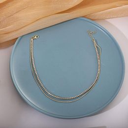 Chains Temperament Cold And Minimalist Style Stacked Personality Design Double Chain Necklace