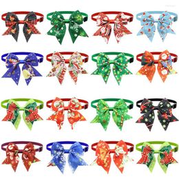 Dog Apparel 50/100 Pcs Christmas Bow Ties Adjustable Cat Collar Pet Grooming Accessories Xmas Bowties Neckteis Festivel Supplies