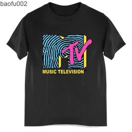 Men's T-Shirts Men Clothing Retro T Shirt Vintage Rock Hip Hop Tv T Shirt Summer Unisex Casual Tshirt Mtv Music Television Graphic Tshirts Tees W0224