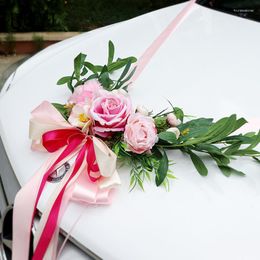 Decorative Flowers High Quality Simulation Silk Flower Wedding Car Set Arrangement/Door Handle DIY Supplies Kit