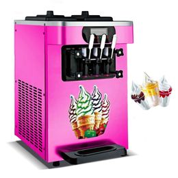 Commercial Ice Cream Making Machine Stainless Steel Table Top Three Flavours Yoghourt Ice Cream Maker