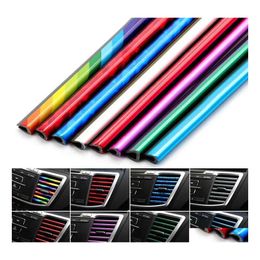 Interior Decorations 10 Pcs Car Accessories Colorf Air Conditioner Outlet Decoration Strip Fast Delivery Drop Mobiles Motorcycles Dhu7B