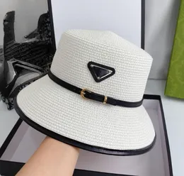 Womens Triangle Letter Straw Hat Gentleman Cap Top Sun Hat Fashion Knitted Hat Cap For Men Woman Wide Brim Hats Summer Bucket Hats Outdoor Beach Hats