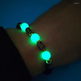 Charm Bracelets Couple Vintage Luminous Beades Bracelet Natural Stone Glow In The Dark Jewellery For Women Gift