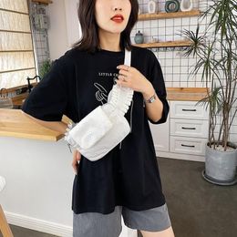 Waist Bags 2023 Korean Version Of The Shoulder Bag Women's Casual Fashion Lotus Leaf Concave Shape Lace Chest Waist1