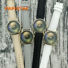 Wristwatches Europe And The United States Selling Personality Disc Pattern Watch Students Retro Leather Belt Casual