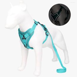 Dog Collars Harness With 150cm Leash Set Vest Type Pet Chest Strap Adjustable Reflective Breathable Rope Spot Wholesale