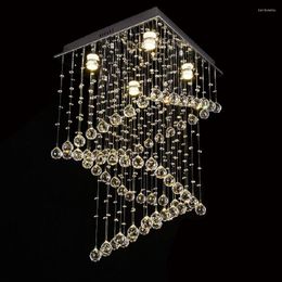 Chandeliers Crystal Luxury Square LED Lighting Modern Home Decoration Big Hanging Lamp For Living Room Restaurant Villa Stairs