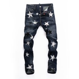 DSQ Cool Guy Jeans slim Classic Hip Hop Rock Moto Mens Casual Design Ripped Distressed Skinny Denim Biker DSQ Jean 10822