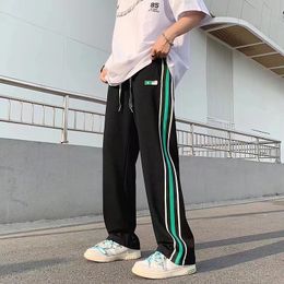 Mens Pants Ropa Stripe Joggers Men Baggy Tracksuit Pants Students Daily Casual Korean Fashion Sweatpants Women Long Trousers Pantalon 230224