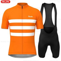 Racing Sets 2023 Summer Men's Short Sleeve Cycling Clothing Breathable Mountain Race Team Jersey Set Quick-Dry MTB Riding Sports