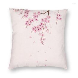Pillow Cherry Blossom Sakura Floral Pattern Cover 45x45cm Japanese Flowers Velvet Luxury Throw Home Decor