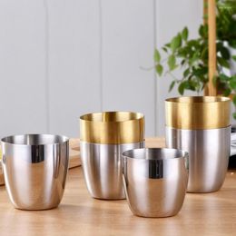 Cups Saucers 240/300ml Portable Water Cup Large Opening Anti- Stainless Steel Home Wear-resistant Bear Juice For Kitchen