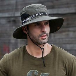 Wide Brim Hats Summer Boonie Bucket Hats For Men Fisherman Hats With Wide Brim Fishing Hiking Hunting Sun-proof Breathable Mesh Cowboy Hat G230224