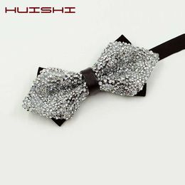 Neck Ties Diamond Pink Colour Bow Tie For Men Butterfly Knot Rhinestone Collar Tie Crystal Super Cool Diamond Bowtie Wedding Accessories J230225