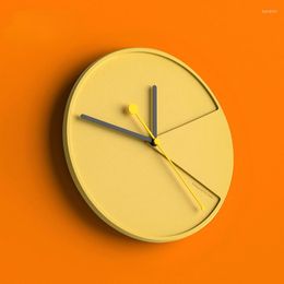 Wall Clocks Cement Yellow Large Clock Kitchen Modern Design Gift Watches Art Designer Watch Mechanism Home Decorations W