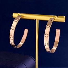 2023Senior Designer design New Fashion Hoop Earrings Womens Diameter 3.8cm Big Circle Simple Earring for Woman High Quality The Gift Unique style
