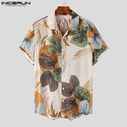 Men's Casual Shirts Men Hawaiin Shirt Printing Summer Lapel Short Sleeve Vacation Casual Shirts Button Breathable 2023 Leisure Camisas S5XL Z0224