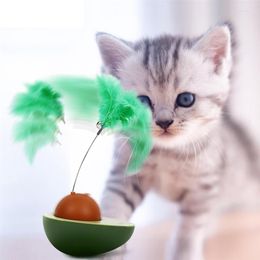 Cat Toys Toy Electric Self Rotating Kitten Teaser Interactive Tumbler Faux Feather Ball Pet Supply