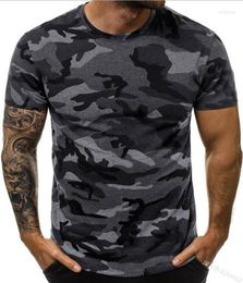 Men's T Shirts European And American Round Neck Tight Sexy Camouflage Casual Sports Men's Loose T-shirt