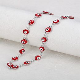 Choker Vintage Three Colours 6mm Round Demon Eye Necklace For Women Elegant Female Stainless Steel Neck Charming Jewellery