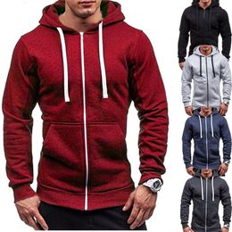 Men's Hoodies Sweatshirts Harajuku Men Cotton Hoodies Casual Sweatshirt Half Dome Full Zip Hooded Sweatshirt Autumn Winter Hoodies Men Clothing 230225