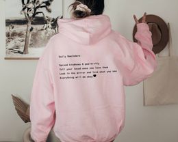 Womens Hoodies Sweatshirts Spread Kindness Positivity Hoodie trendy Aesthetic slogan quote pullovers youngs hipster autumn spring cotton heart art tops 230224