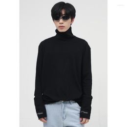 Men's T Shirts Poetry | Autumn Style Korean Loose Simple Personality Solid Colour High-neck Bottoming Long-sleeved T-shirt Men