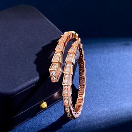 High diamond bracelet bangle designer womens bracelets Bulgarian 925 silver rhinestone snake bangles rings gold silver rose colors lovers wedding jewelry gifts