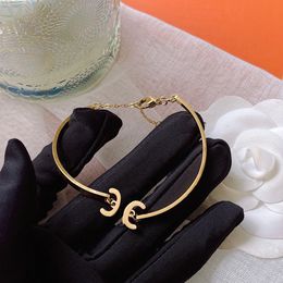 Wo'me Ysls Bracelets 18K Gold Bangle Brand Designer New Jewellery Crystal Classic Design Stainless steel Lovers Bangles Mens Bracelet Popular Couple Accessories