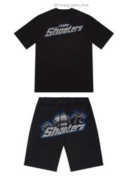 Мужские футболки Футболки Хлопковая одежда Короткий комплект Летний мужской Trapstar London Shooters Женский спортивный костюм с вышивкой Clothing8