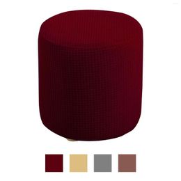Chair Covers High Stretch Round Ottoman Cover Living Room Storage Protect Footstool Slipcover Fits Seat 9.84''-12.60''
