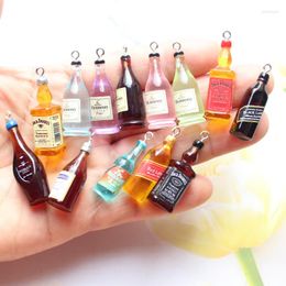 Decorative Figurines 10pcs Mini Drink Bottle Charms Resin Wine Pendant DIY Jewelry Making Necklace Earrings Bracelets Phone Keychain Craft