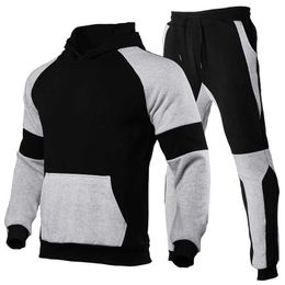 Men's Tracksuits Men's Sets HoodiePants Pieces Homme 2021 Autumn Winter Casual Tracksuit Male Sportswear Gym Brand Clothing Sweat Suit Z0224