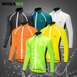 Cycling Jackets WOSAWE Men MTB Road Bike Bicycle Jackets Breathable Reflective Cycling Jackets Long Sleeve Windproof Outdoor Sports Raincoat 230224