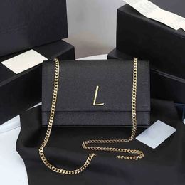 Evening Bags Luxury Designer cross body Letter black Shoulder Leather Envelope Caviar skin Women Handbag Quality messenger bag