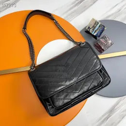 9A luxury designer bag NiKi classic handbag top quality chain vagrant bag fashion pleated leather messenger bag 22CM 28CM messenger bag 14 Colours