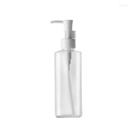 Storage Bottles 150ml Hair Oil Wholesale Clear Plastic Flat Empty Pump For Shampoo Disinfectant