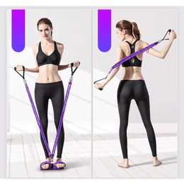 Yoga Stripes XYWJ8409 Pedal Pull Rope Situps Pullup Chest Expander Elastic Rope Fitness Equipment Home J0225