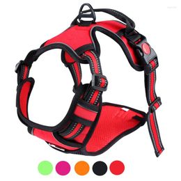 Dog Collars Safety Breathable Harnesses Reflective Adjustable Vehicular Lead Straps Harness Walking Training Accesorios