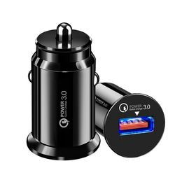 Mini Fast Car Charger 18W QC3.0 Fast Charge Single USB Port Small Portable 5V 3A Quick Charger For Mobile Phone Fast Charging