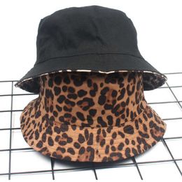 Wide Brim Hats Leopard Reversible Female Bucket Hat Hip Hop Printed Women Summer Hat Cap Outdoor Fishing Lady Panama Casual Female Cap Sunhat G230224